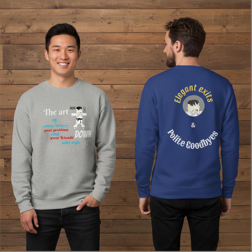 Men's Judo Graphic Sweatshirt | Funny Martial Arts Fleece Pullover