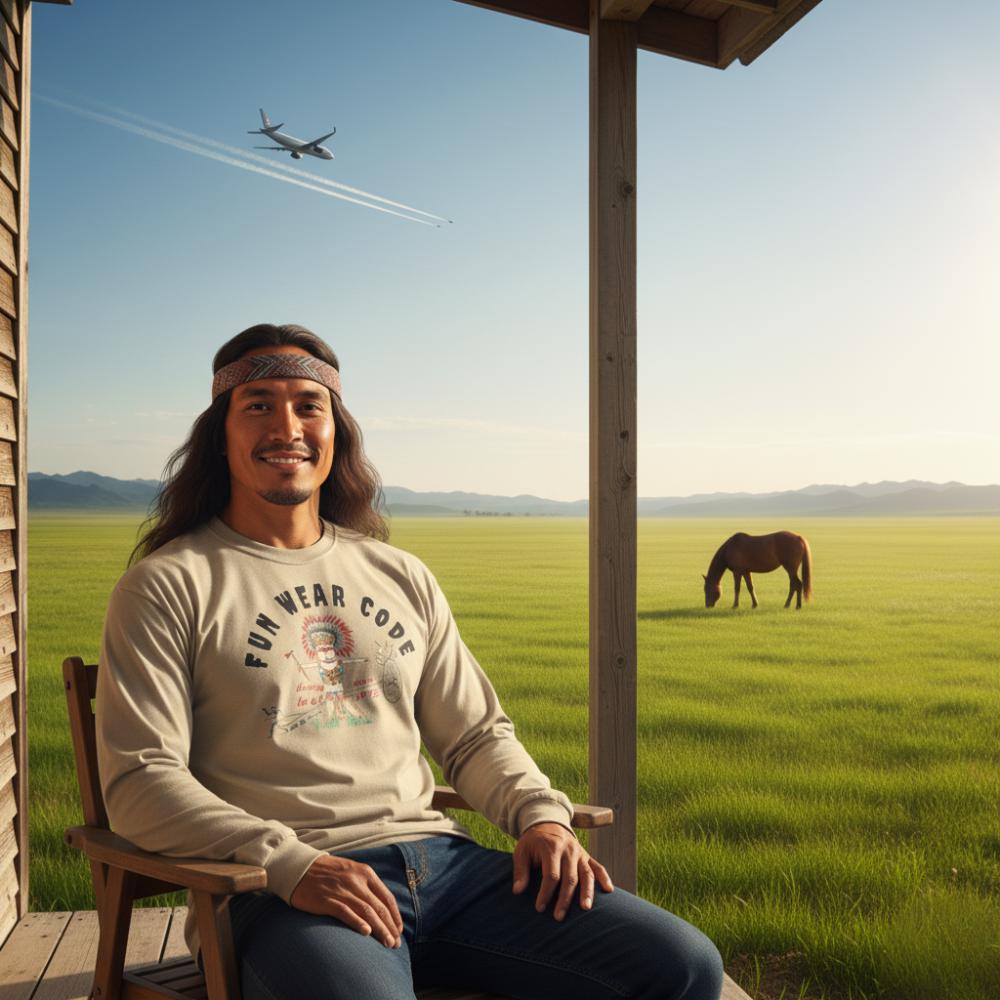 Cozy Long Sleeve Sweatshirt – Special Edition American Indian Graphic Sweatshirt | FunWearCode