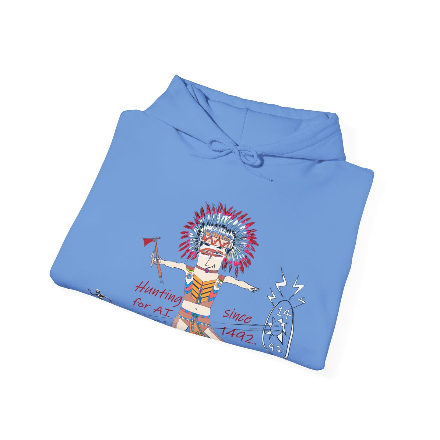 Casual Cozy Pullover – Fun American Native Indian AI Edition Hoodie  | FunWearCode