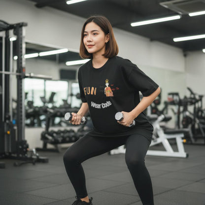 Fun Softstyle Oversized T-Shirt - Playful Thai Woman Graphic Tee | FunWearCode