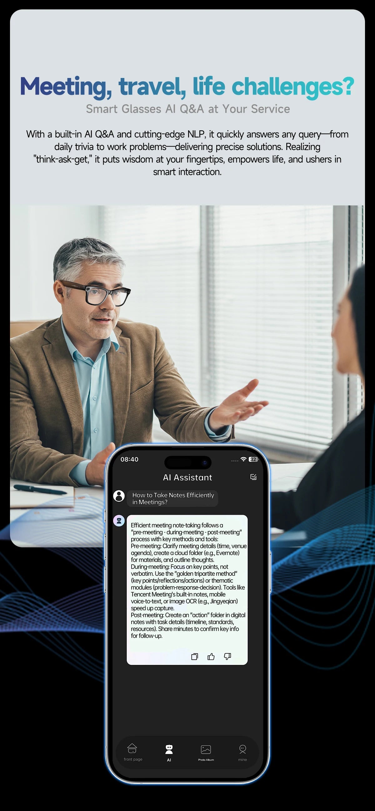 Upgraded Smart Sunglasses Unisex - Camera Video AI Interaction Translation Bluetooth Call | FunWearCode's Selection