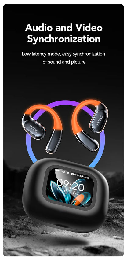 AI Translator Sports Wireless Earbuds - LCD Touch Screen Glowing Earhook | FunWearCode's Selection
