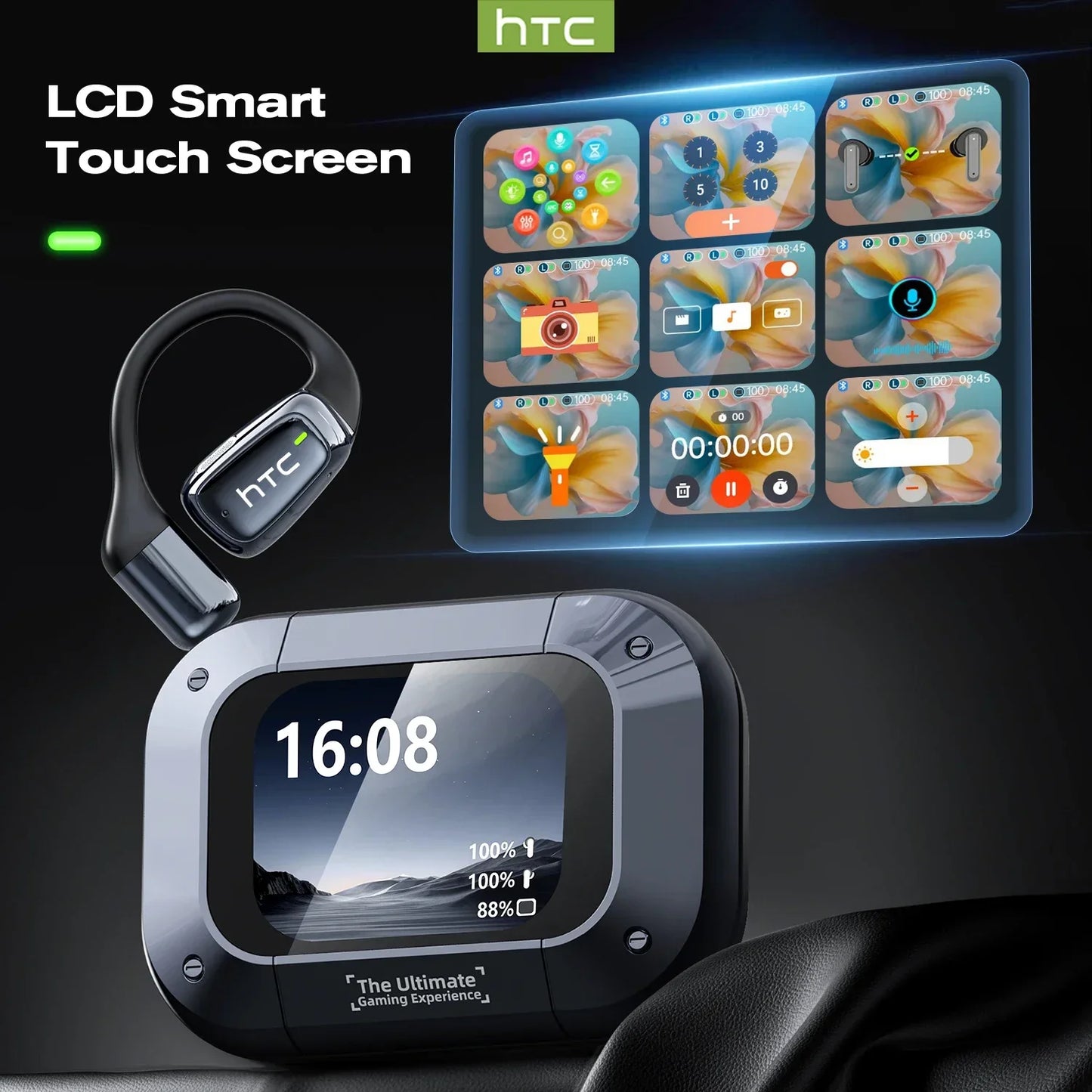 AI Translator Sport Wireless Earbuds - LCD Touch Screen Bluetooth Earphones with HD Mic | FunWearCode's Selection