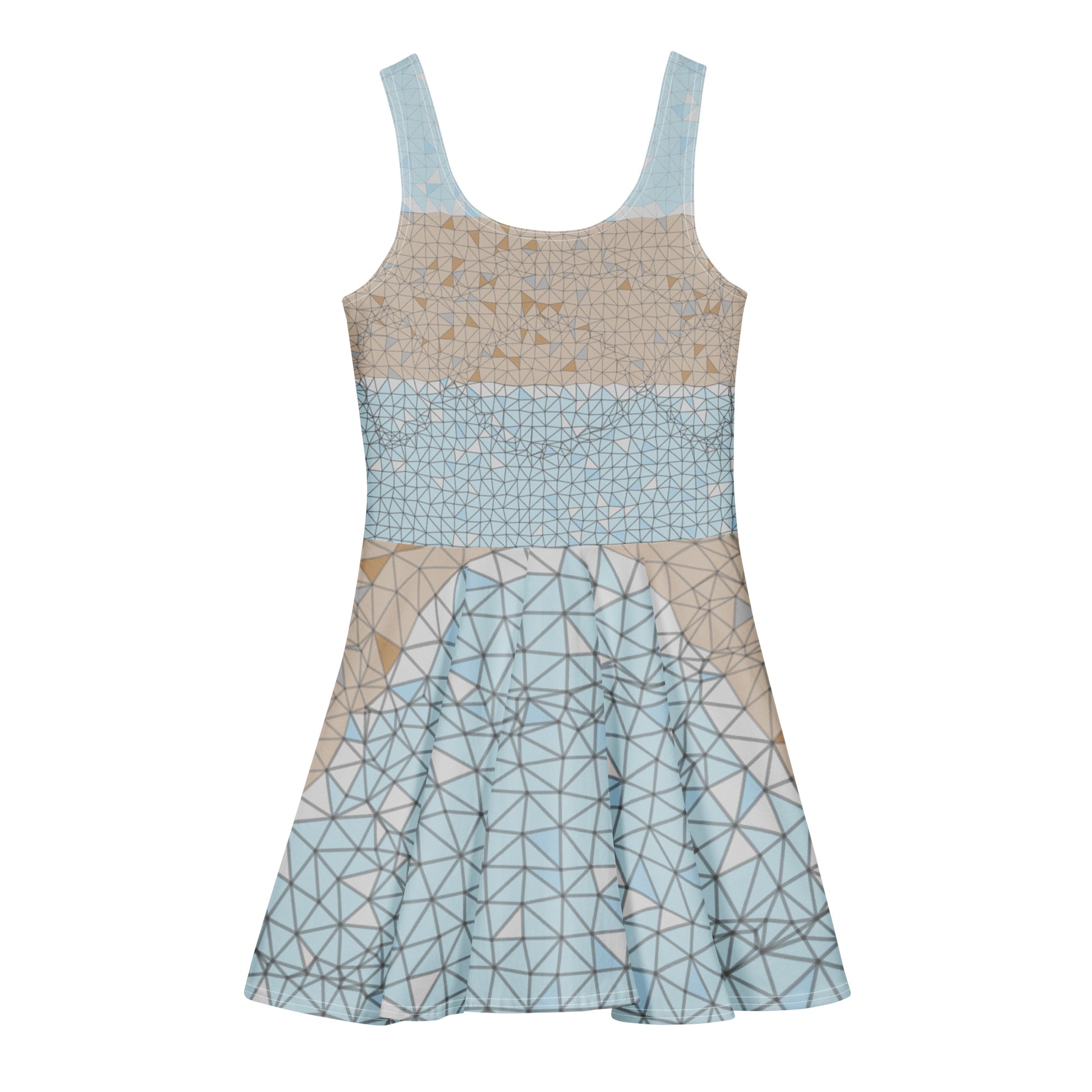 geometric skater dress Blue Geometric Skater Dress - Patriotic Abstract Lines - Size S