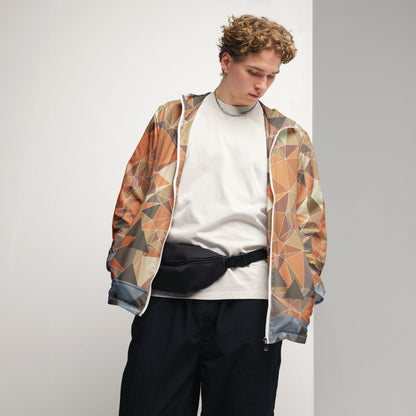 Men's Geometric Print Windbreaker — Lightweight, Water-Resistant | FunWearCode