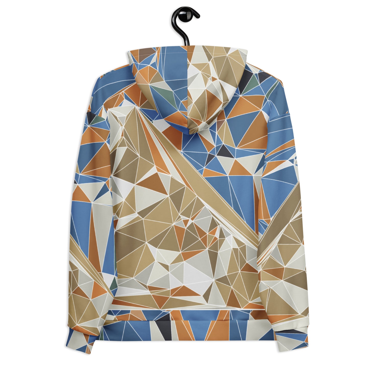 Unisex All-Over Print Recycled Hoodie - Polygonal Geometric Mount Fuji Design | FunWearCode