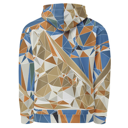 Unisex All-Over Print Recycled Hoodie - Polygonal Geometric Mount Fuji Design | FunWearCode