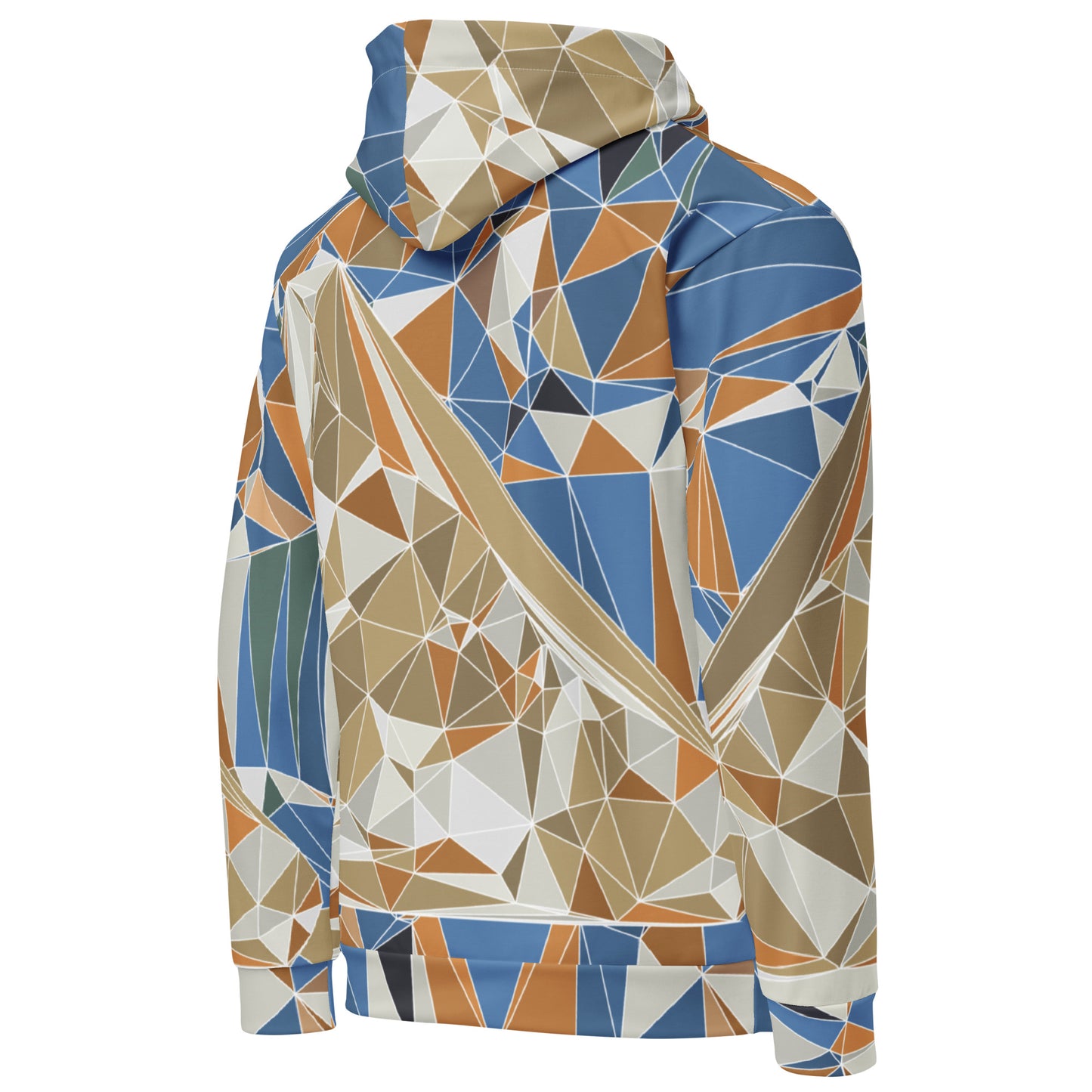 Unisex All-Over Print Recycled Hoodie - Polygonal Geometric Mount Fuji Design | FunWearCode