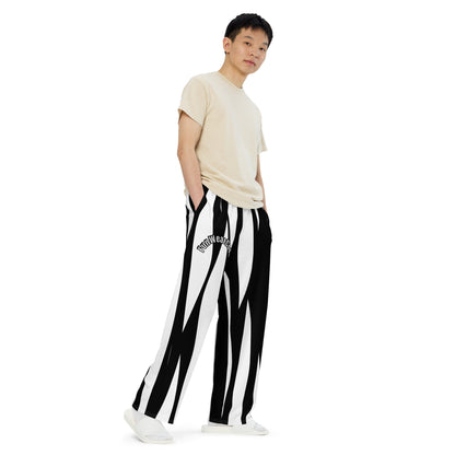 All-over print unisex wide-leg pants | Sports Streetwear Zebra Sweatpants | FunWearCode