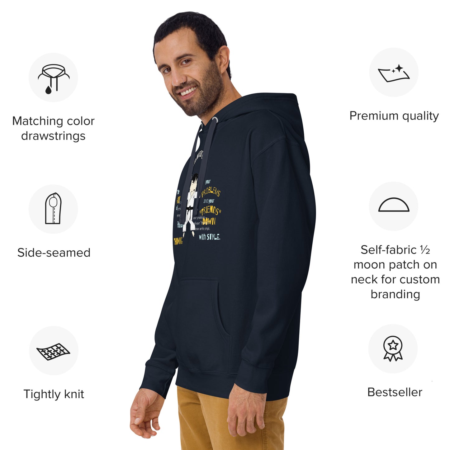 Judo Cartoon Graphic Hoodie – Fun Martial Arts | FunWearCode