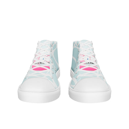 Women’s high top canvas shoes | Last lady ninja design (blue) | Funwearcode