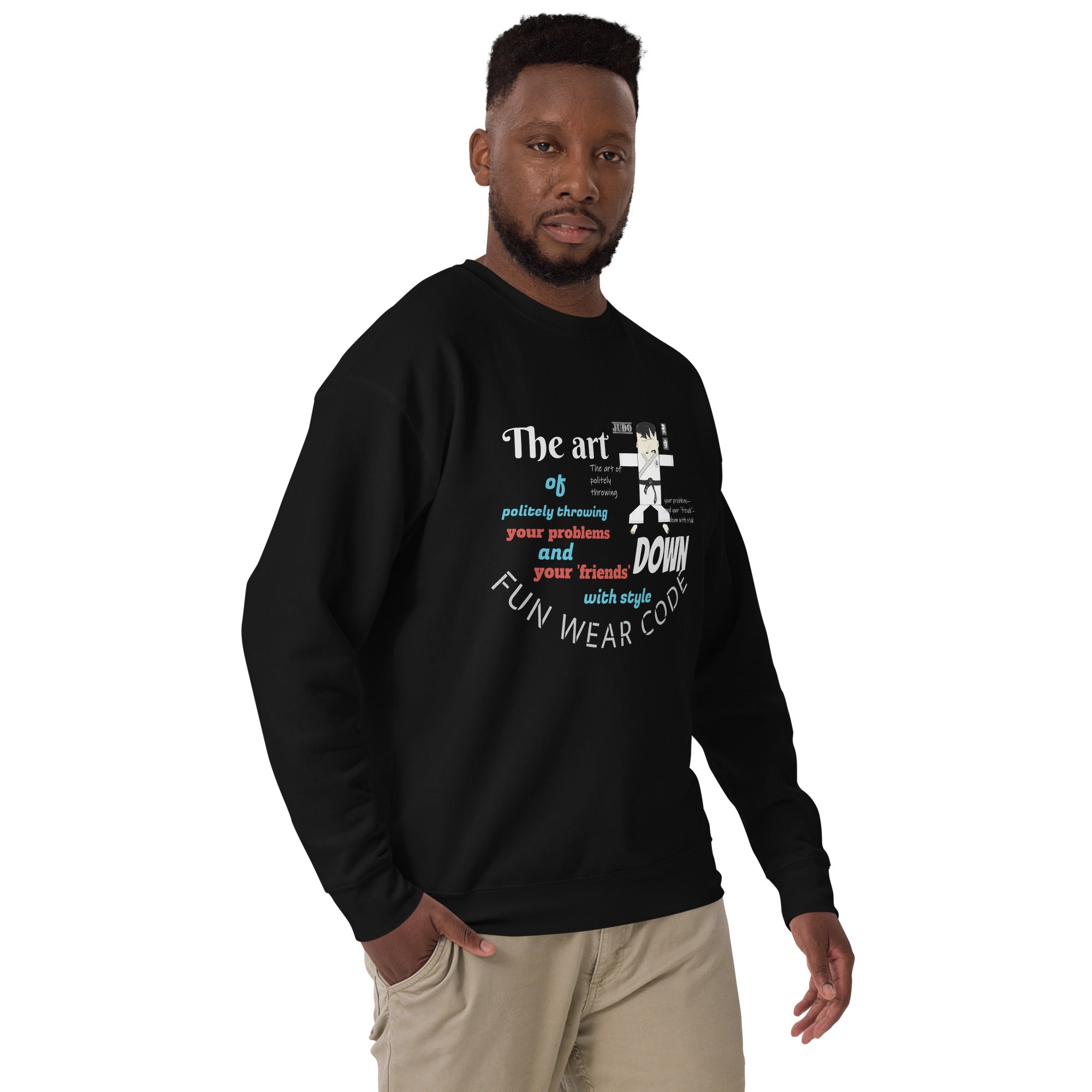 Men's Judo Graphic Sweatshirt | Funny Martial Arts Fleece Pullover