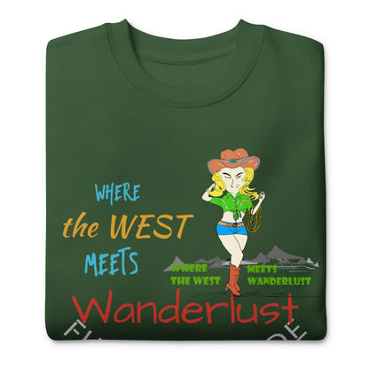 Premium Cozy Long Sleeve T-shirt – Classic Cowgirl Graphic Sweatshirt | FunWearCode