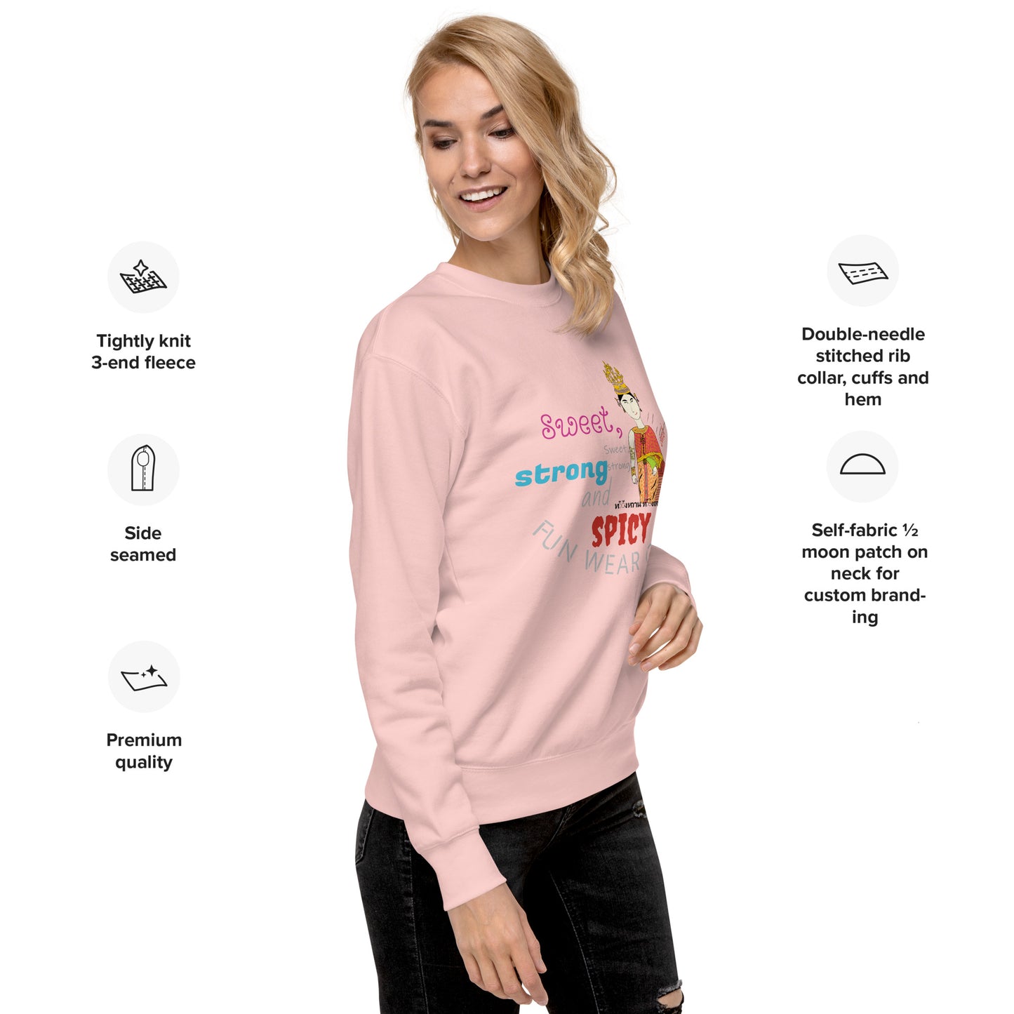 Premium Long Sleeve T-Shirt - Playful Thai Woman Graphic Tee | FunWearCode