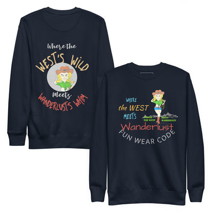 Premium Cozy Long Sleeve T-shirt – Classic Cowgirl Graphic Sweatshirt | FunWearCode