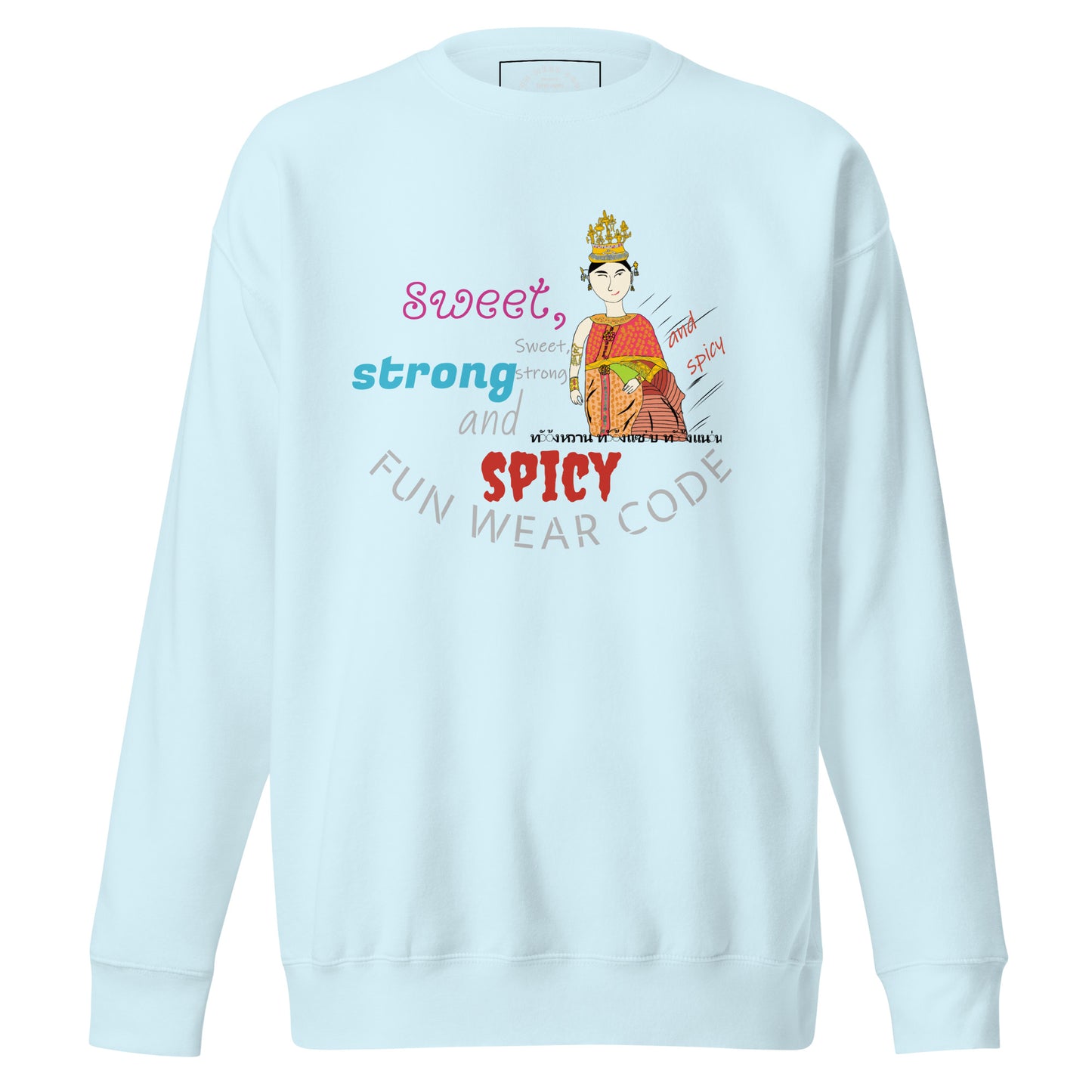 Premium Long Sleeve T-Shirt - Playful Thai Woman Graphic Tee | FunWearCode