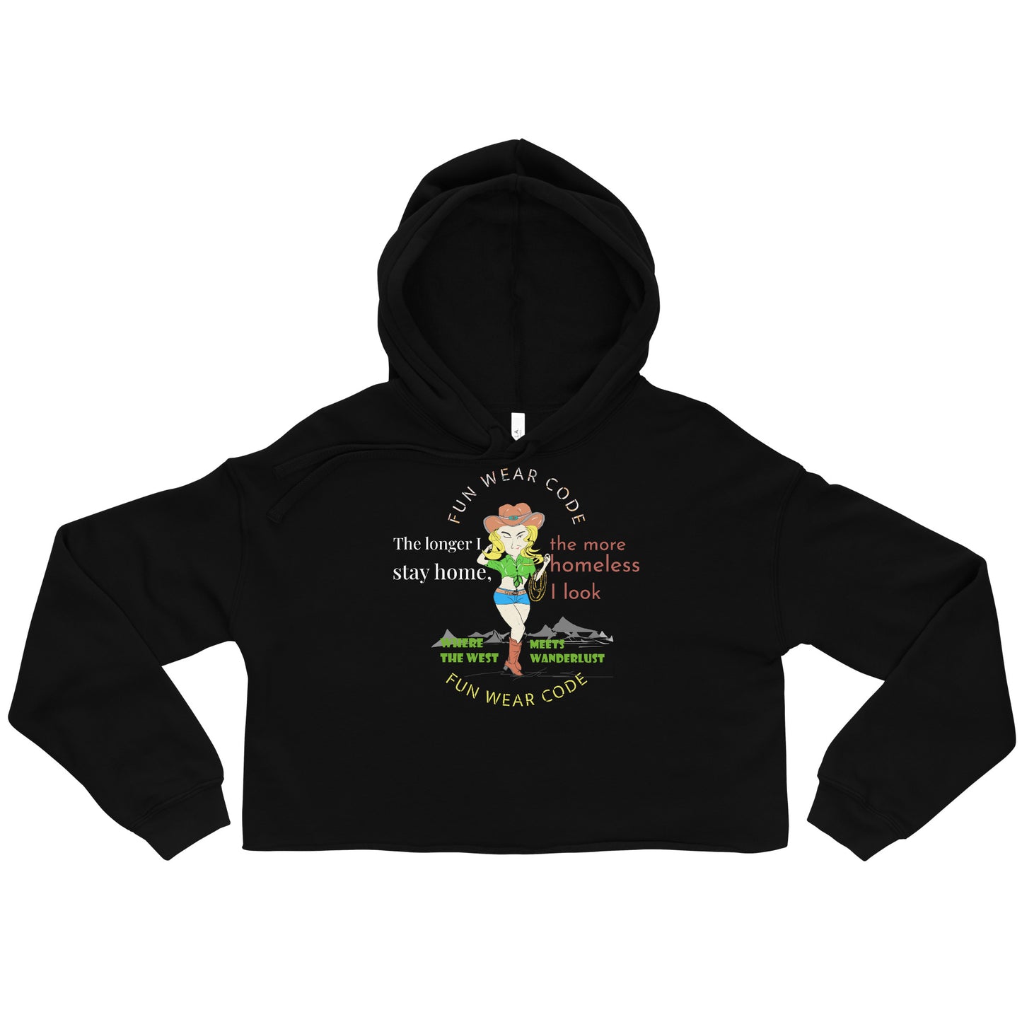 Trendy Cowgirl Crop Hoodie - Classic American Style for Fun-Loving Souls | FunWearCode