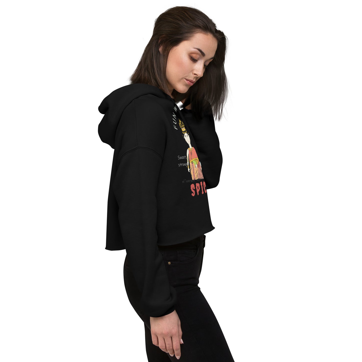 Trendy & Cozy Woman Crop Hoodie – Playful & Bold Thai Iconic Design | FunWearCode