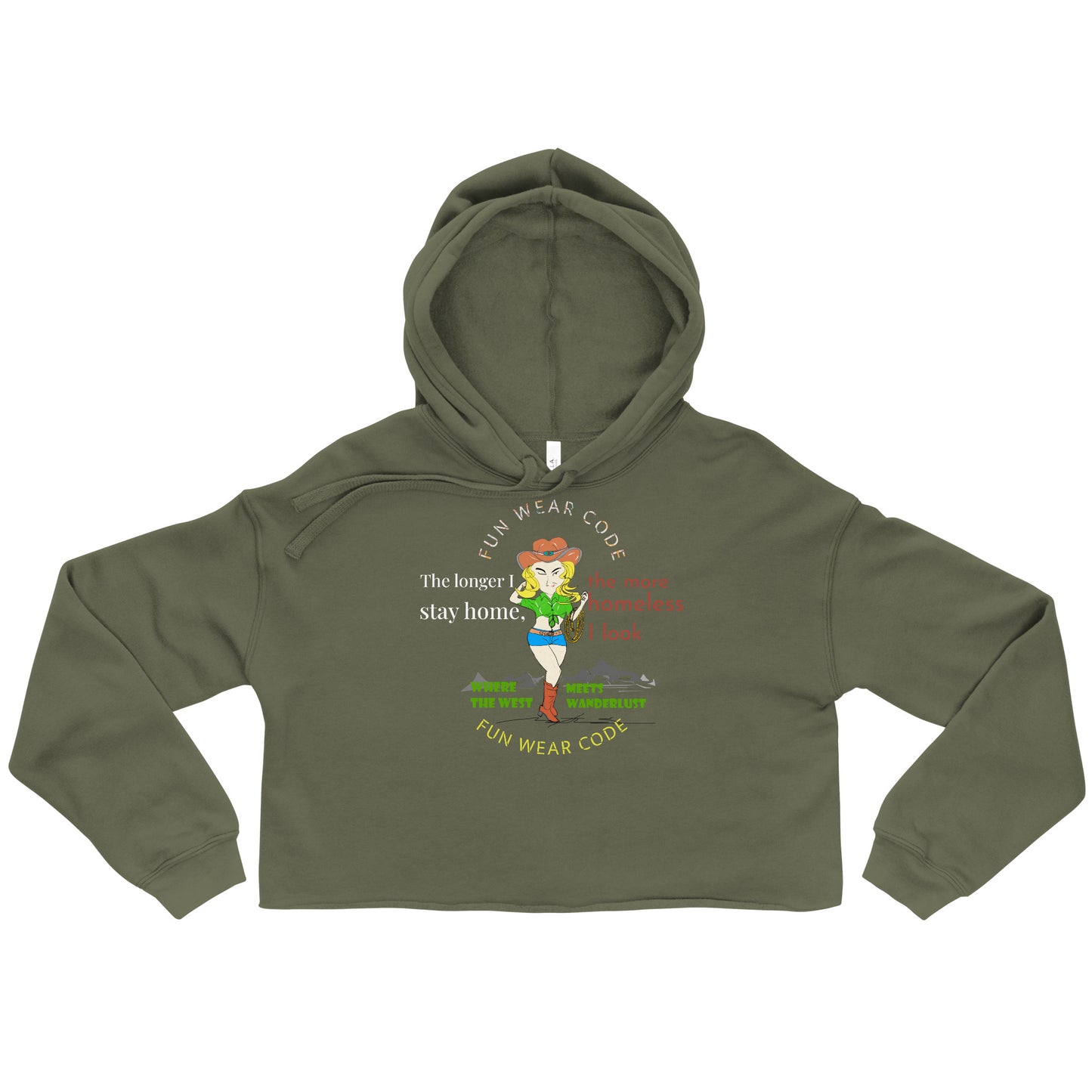 Trendy Cowgirl Crop Hoodie - Classic American Style for Fun-Loving Souls | FunWearCode