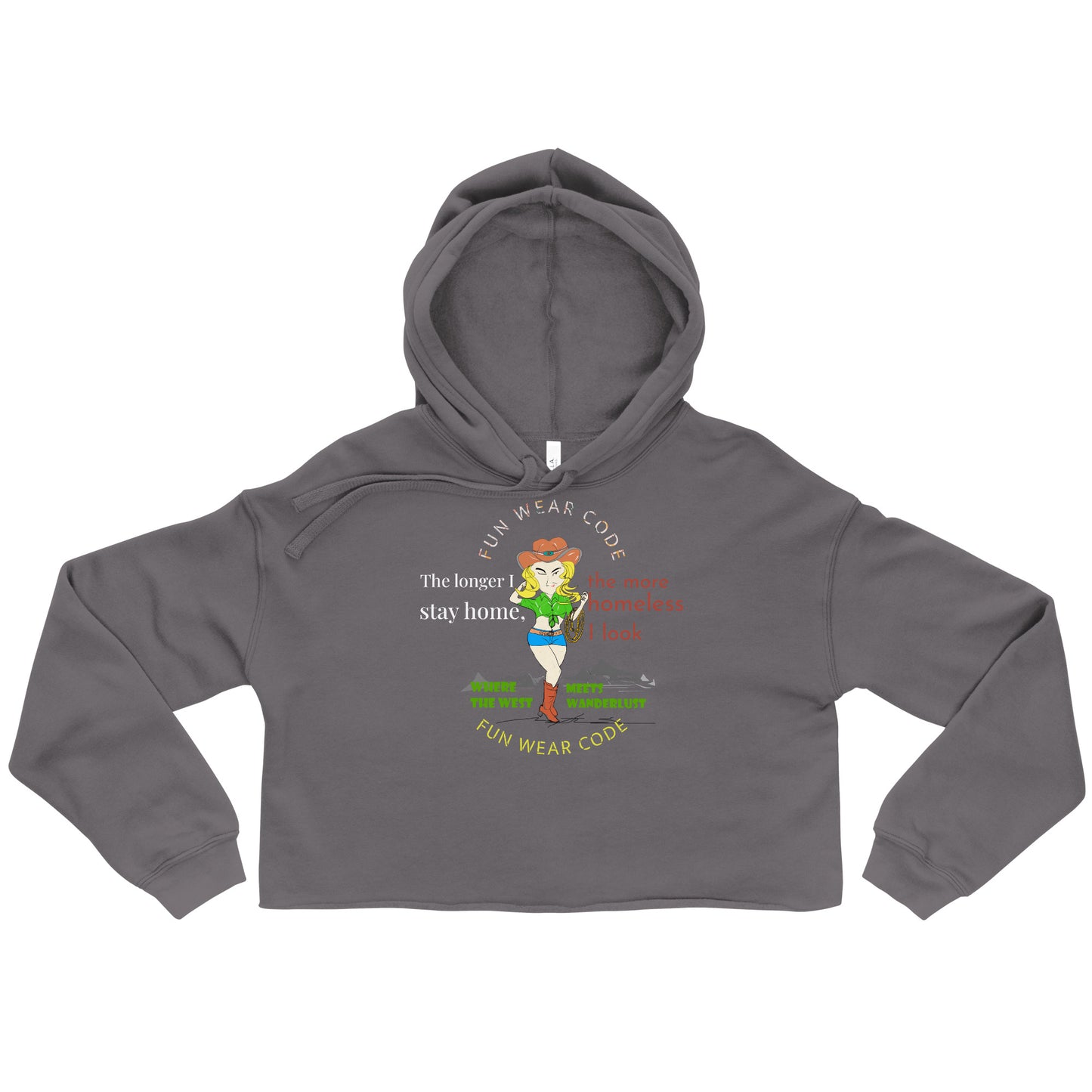 Trendy Cowgirl Crop Hoodie - Classic American Style for Fun-Loving Souls | FunWearCode