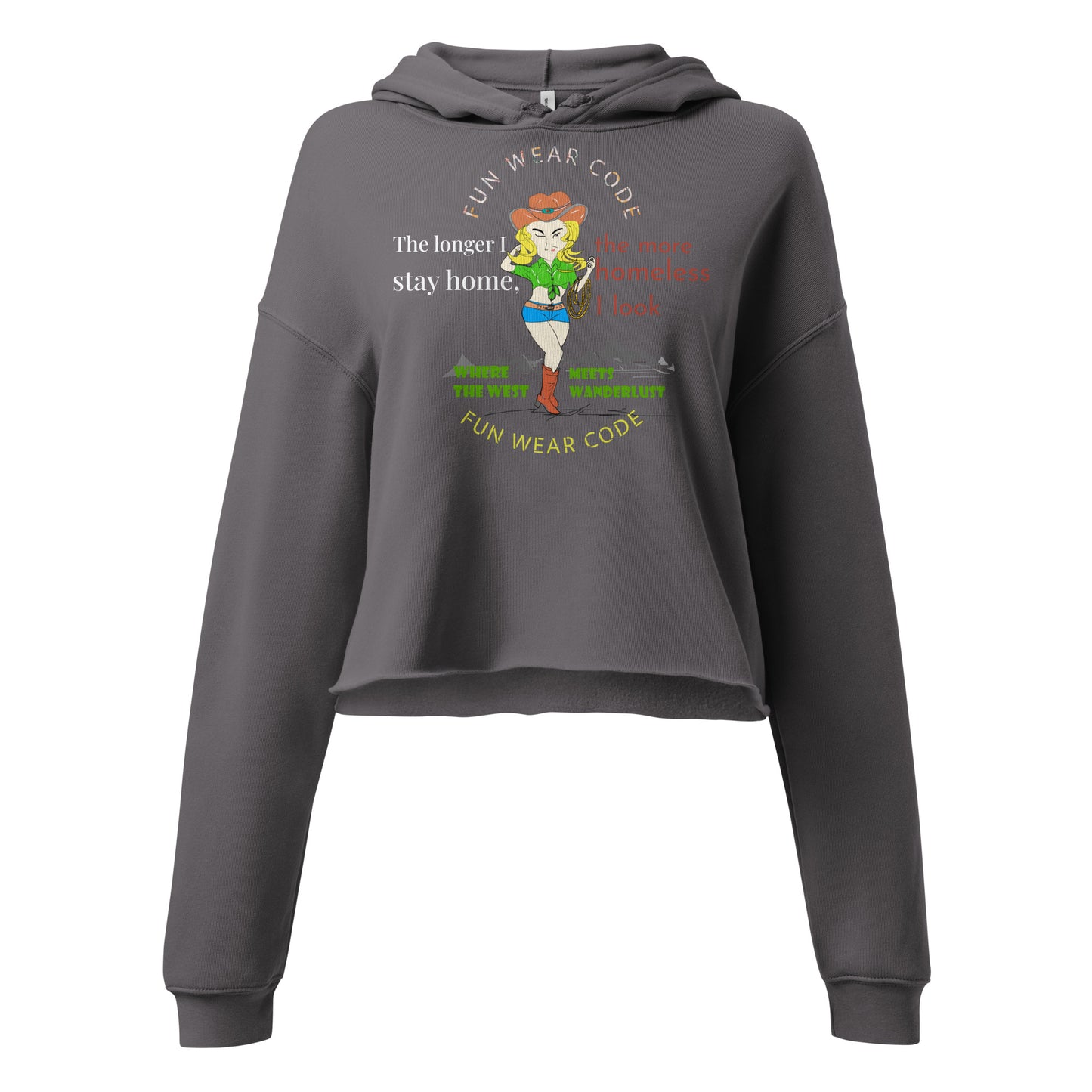Trendy Cowgirl Crop Hoodie - Classic American Style for Fun-Loving Souls | FunWearCode
